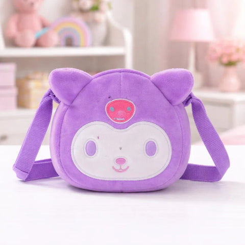 Girl's - Fashion Fluffy Pouch - Purple - Cat - 11393