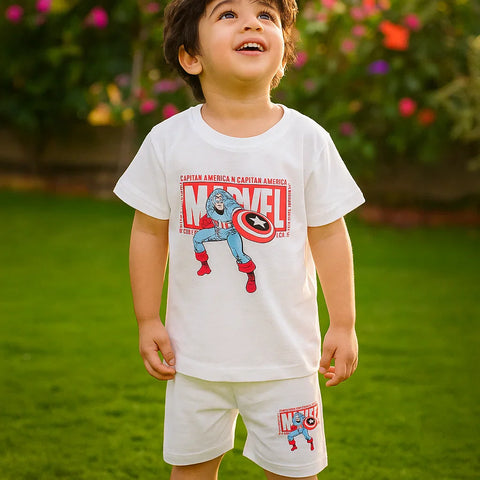 TBS_BRL - T-Shirt & Shorts - White - Marvel