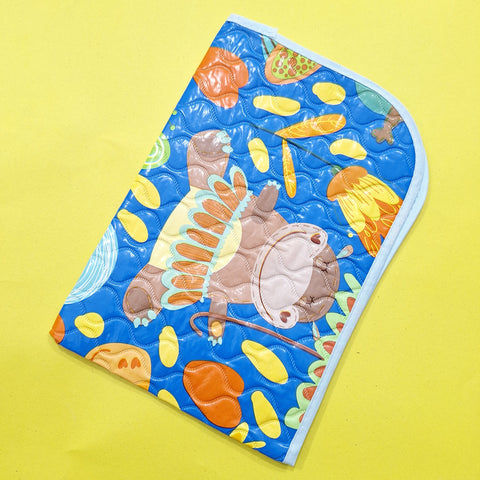 Diaper Changing Sheet - Mini - Blue - Animals