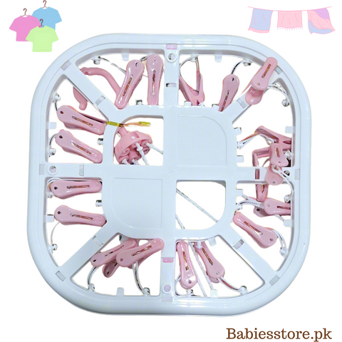 Clothes Laundry Hangers - Rounded - 18 Clips