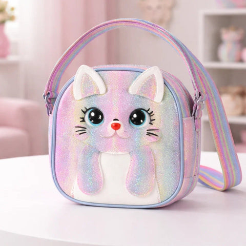 Girl's - Fashion Crossbody Bag - Blue - Cat - 118801