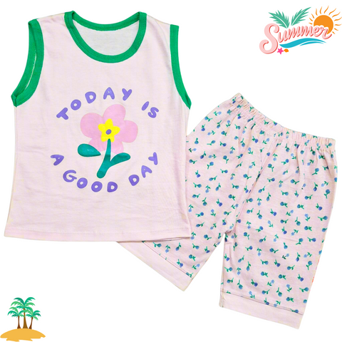 Sando & Shorts - Flower - Pink
