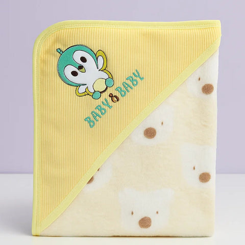 Fleece - Wrapping Sheet - Penguin & Bear - Yellow - 25