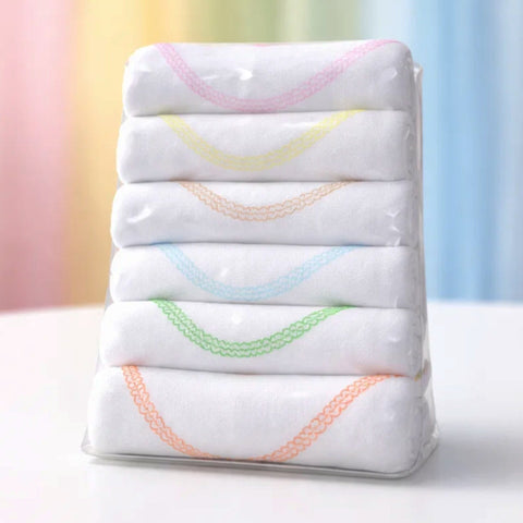 Little Home Baby - 6 Pack Face Towels - White