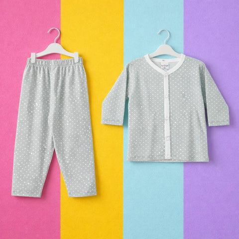 TBS - Cotton Jersey - Night Suit - Grey - Bubbles - 26