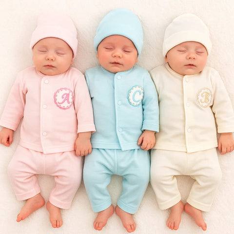 Little Stars - Pack of 3 - Newborn Night Suits - ABC