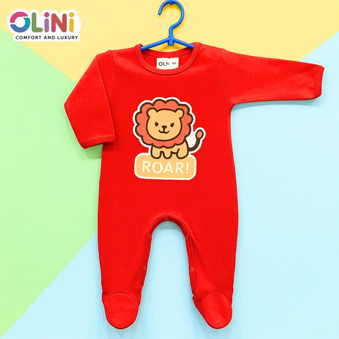 OLINI - Fleece - Romper - Red - Lion Roar