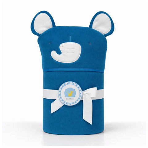 Little Alpaca - Hooded Bath Towel - Blue - Elephant