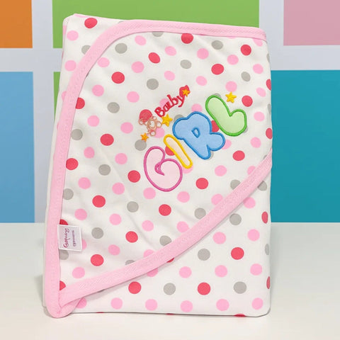 Montaly's - Hooded Cotton Wrap - Light Pink - Polka - Thailand