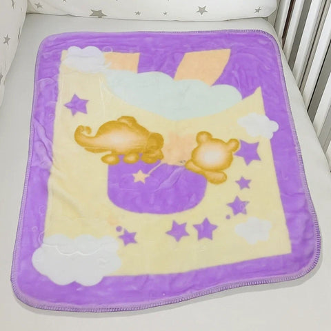 Lucky Baby Double Ply - Zip Blanket - Purple - Elephant & Balloons  - 25
