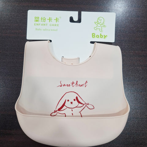 Silicon Container Bib - Peach - Sweetheart