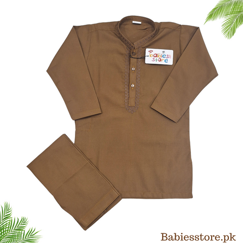 TBS - Kurta Shalwar - Wash N Wear - Brown