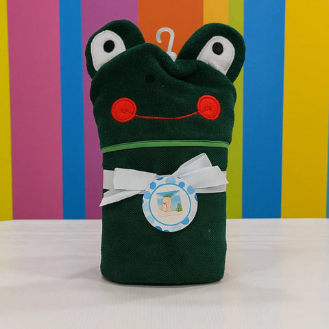 Little Alpaca - Hooded Bath Towel - Green - Frog