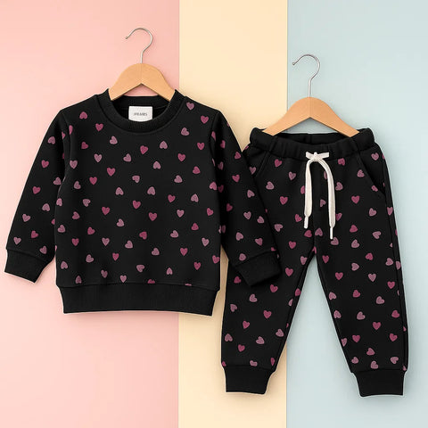 Z Kids - 2 Pieces - Suit Set - Black - Hearts - 25