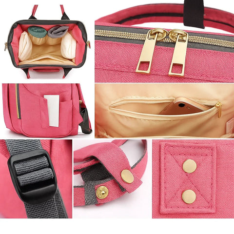 Street Six - Waterproof Diaper Backpack - Pink