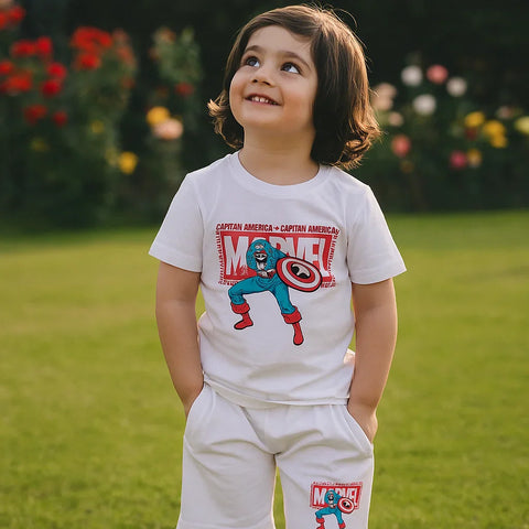 TBS_BRL - T-Shirt & Shorts - White - Marvel