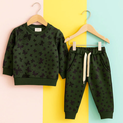 Z Kids - 2 Pieces - Suit Set - Dark Green - Butterfly - 25