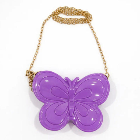 Girl's - Fashion Silicon Pouch - Purple - Butterfly