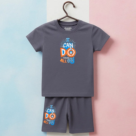 Lucido - T-Shirt & Shorts - Grey - Do This