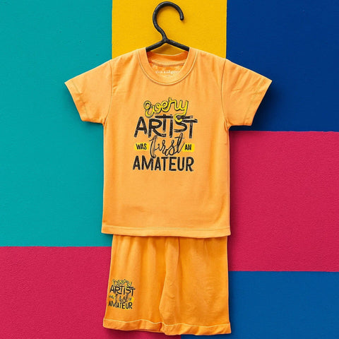 Lucido - T-Shirt & Shorts - Orange - Artist