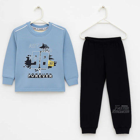 2 Pieces - Suit Set - Blue - Street Style