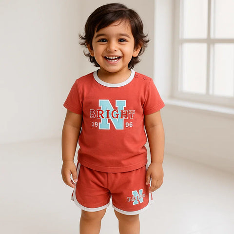 T-Shirt & Shorts - Bright - Red - China