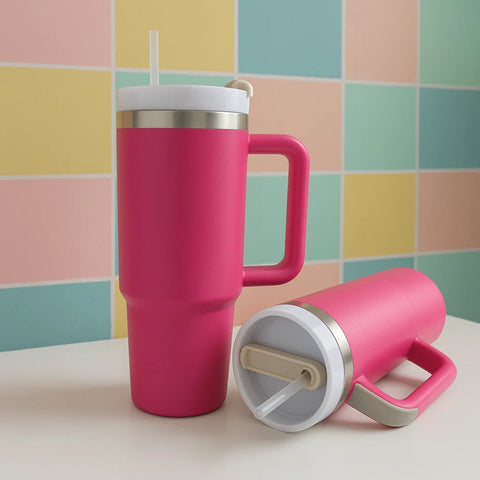Alpha - Stainless Steel Vacuum Tumbler - Pink - 1200 ML