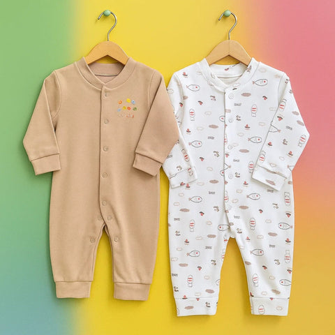 TBS - Pack of 2 Sleep Suits - Vol 02-25 - Brown & Fish