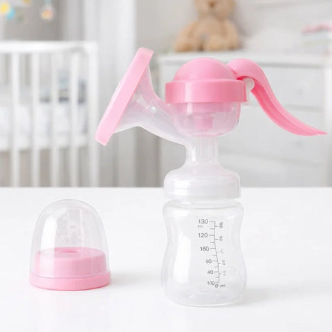 Choice - Manual Breast Pump & Feeding Bottle - Pink