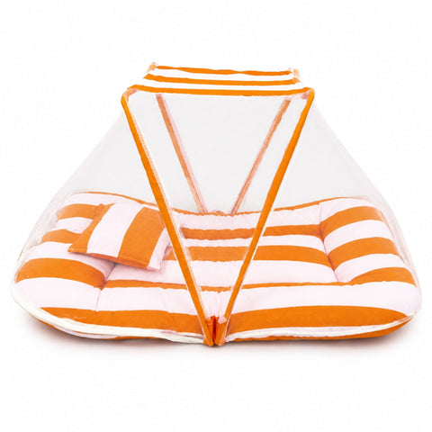 Infant Mosquito Bed Net - Orange - Stripes - 26