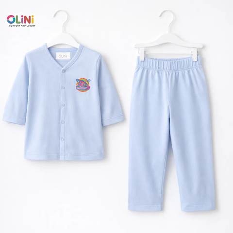 OLINI - Cotton Jersey - Night Suit - Sky Blue - Cosmic Dreams