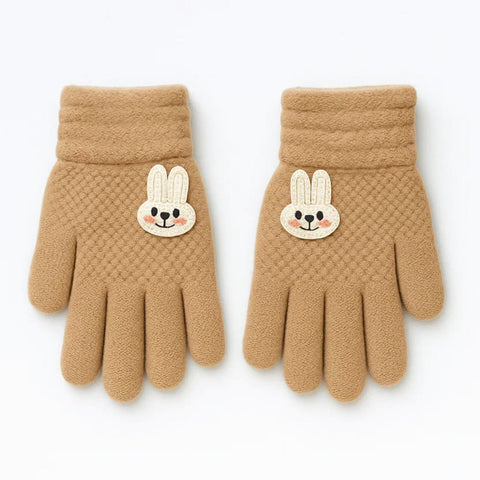 Pair of Gloves - Brown - Rabbit - (3-5 Years)
