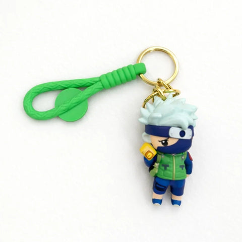 Character Key Chain - Blue - White Hair