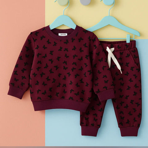 Z Kids - 2 Pieces - Suit Set - Dark Purple - Butterfly - 25