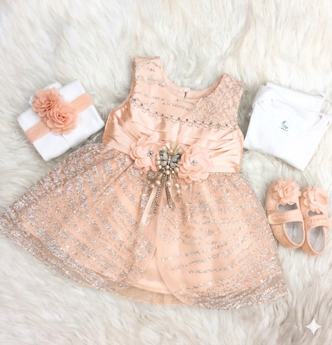 HY - 5 Pieces - Starter Set Box - Three Flowers - Fancy - Peach