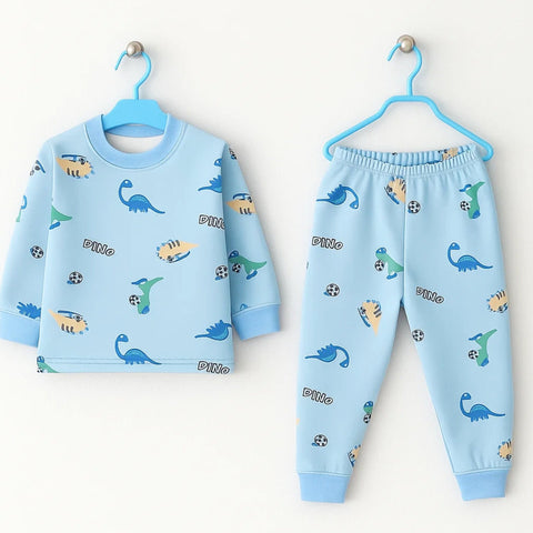 2 Pieces - Suit Set - Blue - Dino