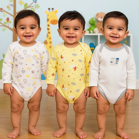 TBS - Pack of 3 Short Body Long Sleeves Bodysuits - Yellow