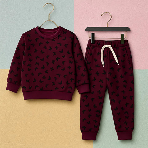 Z Kids - 2 Pieces - Suit Set - Dark Purple - Butterfly - 25