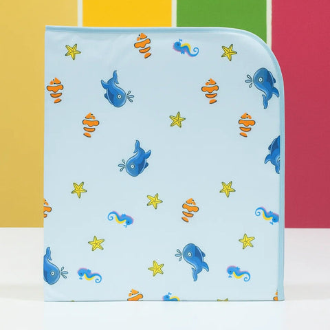Diaper Changing Sheet - Large - 31*24 Inches - Blue - Aquarium Fish