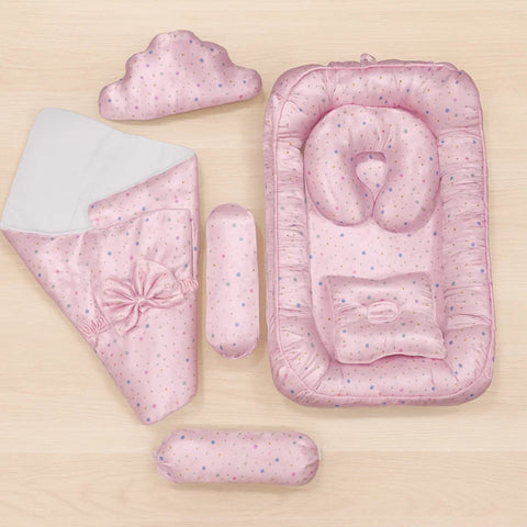 Silk - 7 Pieces - Snuggle Bed - Pink - Numbers - 25