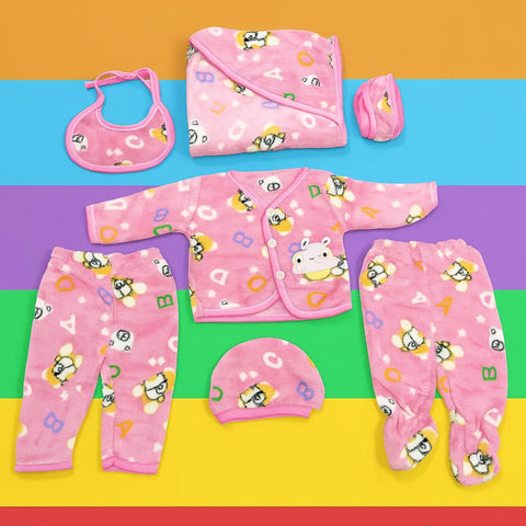 Fleece - 7 Pieces - Starter Set - Pink - Alphabets