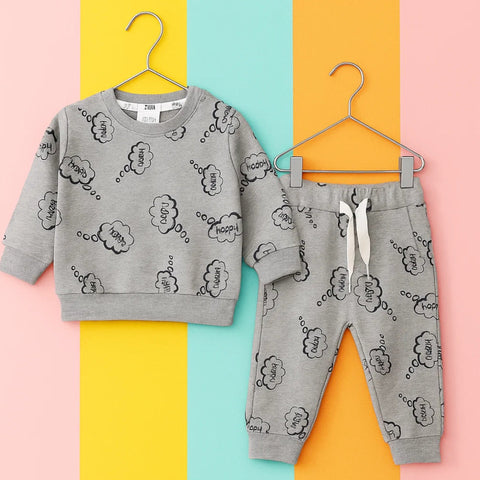 Z Kids - 2 Pieces - Suit Set - Light Grey - Happy - 25