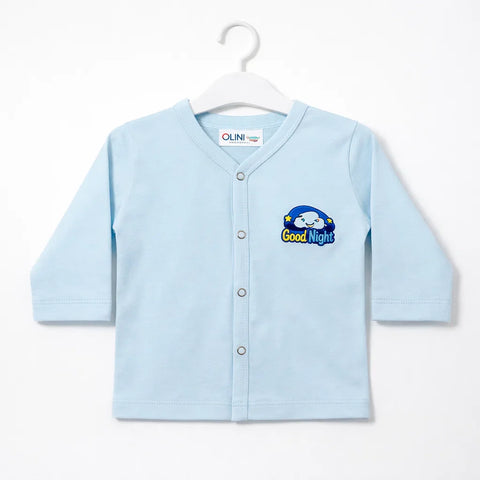 OLINI - Cotton Jersey - Night Suit - Light Blue - Good Night