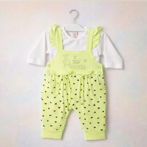 Fashion - 2 Pieces - Romper - Green - Princess - (0-3 Months)