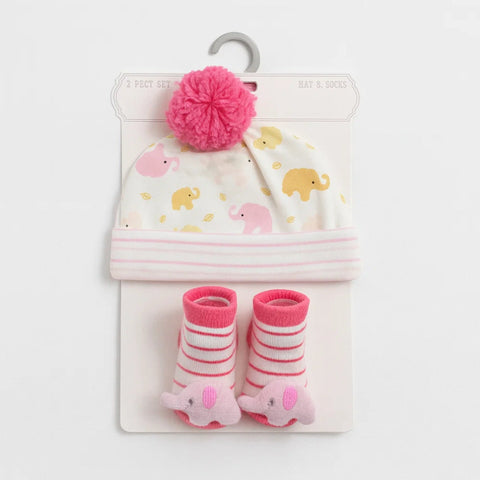 2 Pieces - Hat & Booties - Gift Set - Girls