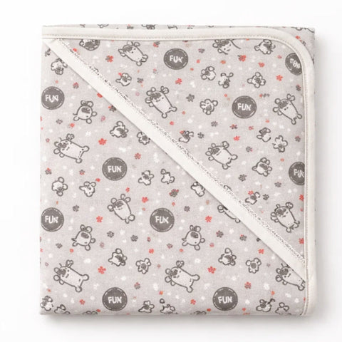 B&B - Cotton Jersey - Wrapping Sheet - Grey - Love Animal - 26