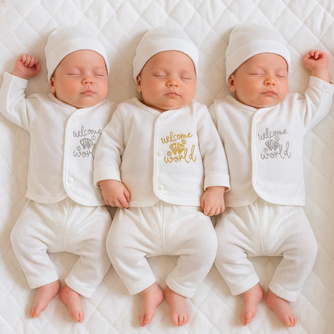 First Steps - Pack of 3 - Newborn Night Suits - Welcome