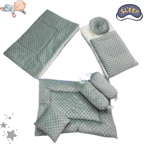 7 Pieces Velvet Bedding Set - Plain Dots