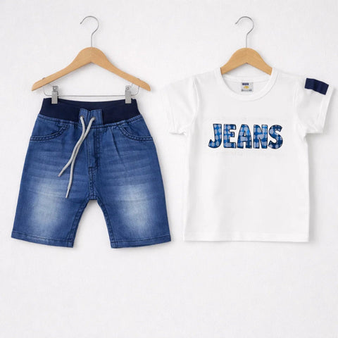 KW - T-Shirt & Short - White - Jeans