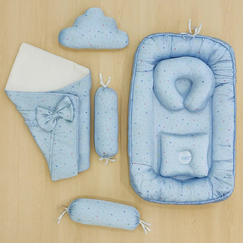 Silk - 7 Pieces - Snuggle Bed - Blue - Numbers - 25